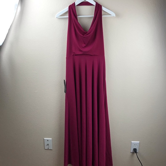 NWT Jersey Cowl Neck Halter Gown - Picture 4 of 7